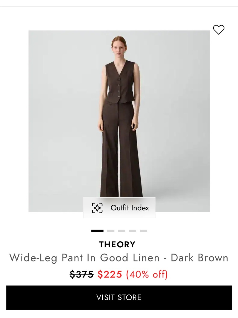 Theory Wide-Leg Pants in Brown